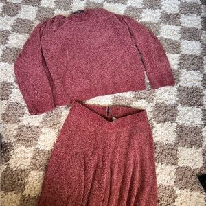 Lulu's Red Sweater and Skirt Set